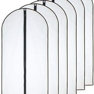 Paquete de 6 bolsas a prueba de polillas para almacenamiento de ropa, con cierre de cremallera completa, transpirables, transparentes, laterales de Paquete de 6 bolsas a prueba de polillas para almacenamiento de ropa, con cierre de cremallera completa, transpirables, transparentes, laterales de