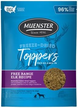 Muenster Receta de alce liofilizado para perros, paquete de 8 onzas