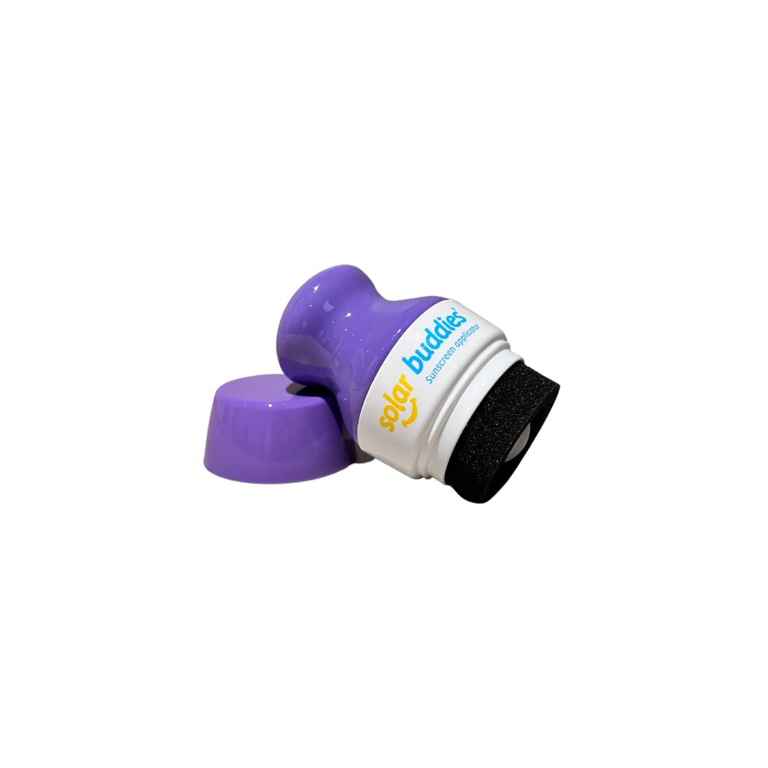 Purple Solar Buddies – Aplicador de esponja recargable enrollable para niños, adultos, familias, tamaño de viaje con capacidad para 3.4 fl oz, apto