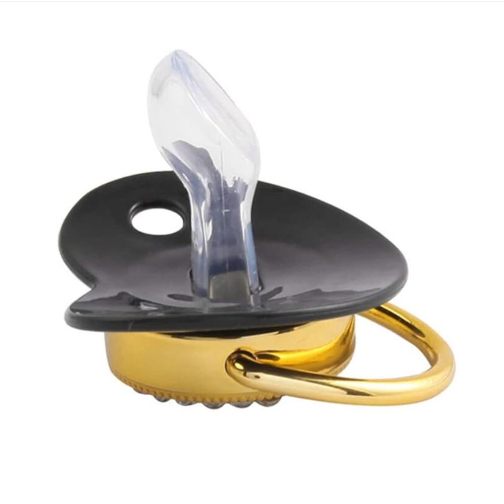 Genda 2Archer Bling Bling – Chupete y clips negros de letras A-Z, iniciales personalizadas para bebé, recién nacido, chupete para la dentición,