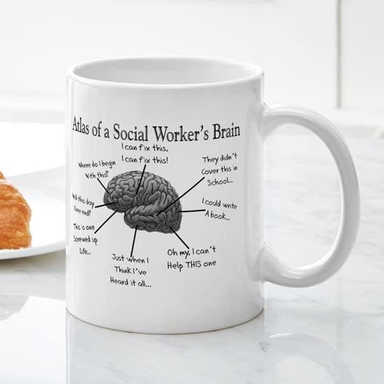 CafePress Atlas Of A Social Workers – Taza de café de cerámica (11 oz)