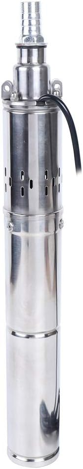 Bomba de agua sumergible de pozo profundo, bomba de pozo solar de 24 V 370 W, bomba de agua sumergible de carcasa inoxidable para pozos profundos
