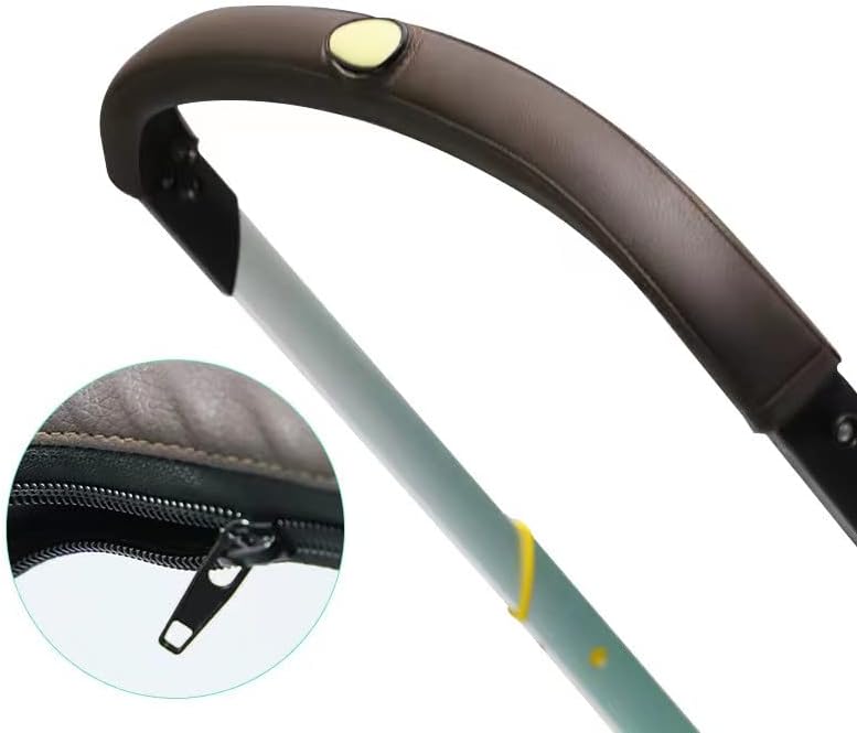 Funda de piel sintética con cremallera extraíble para manillar, compatible con asientos de automóvil y cochecitos Doona (marrón)