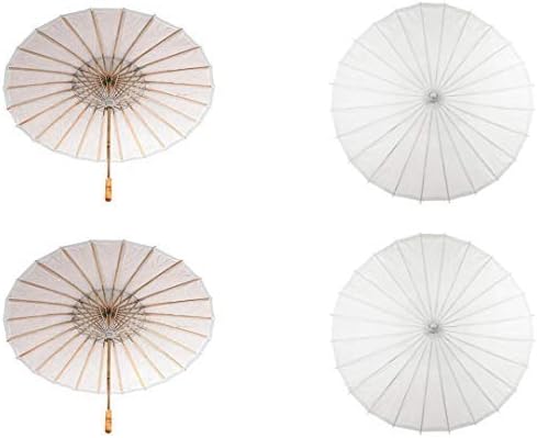 Koyal Wholesale Sombrilla de papel gris claro de 32 pulgadas, 4 unidades de paraguas para bodas, fiestas y verano