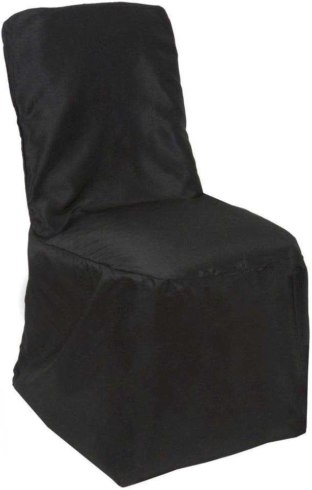 Efavormart – Fundas para sillas de banquetes de poliéster negro, reutilizables o 1 funda para silla de uso