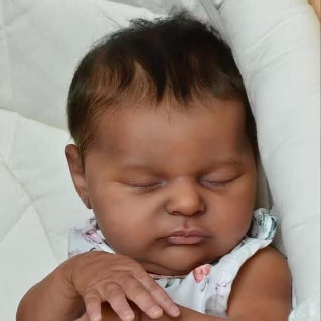 Angelbaby Muñecas de bebé Reborn negras realistas, muñeca de bebé recién nacida realista de 18 pulgadas, muñeca afroamericana durmiente con aspecto