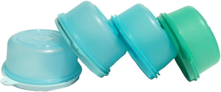 Tupperware Juego de 4 cuencos para servir aperitivos de 7 onzas de color azul y verde azulado