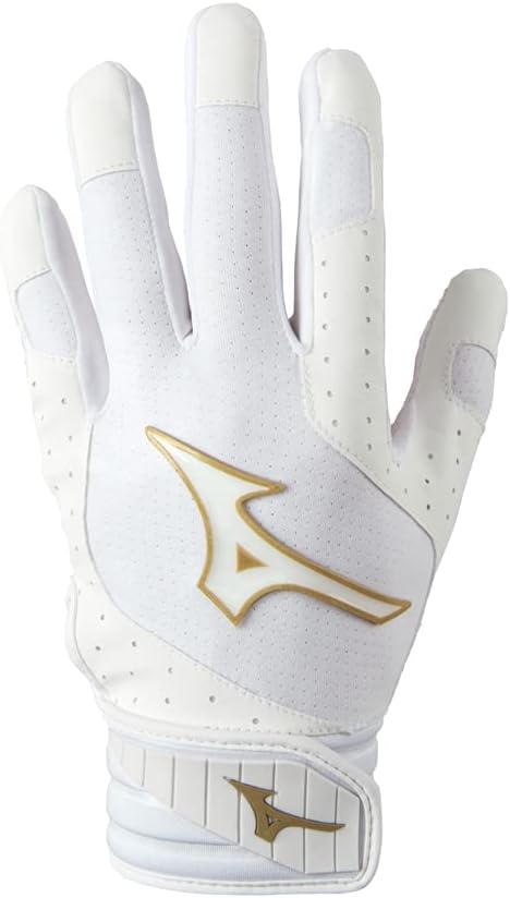 Mizuno Finch Softball – Guantes de bateo acolchados  Par  Adulto y joven  Palma antideslizante  Palma acolchada  Parte trasera de malla flexible