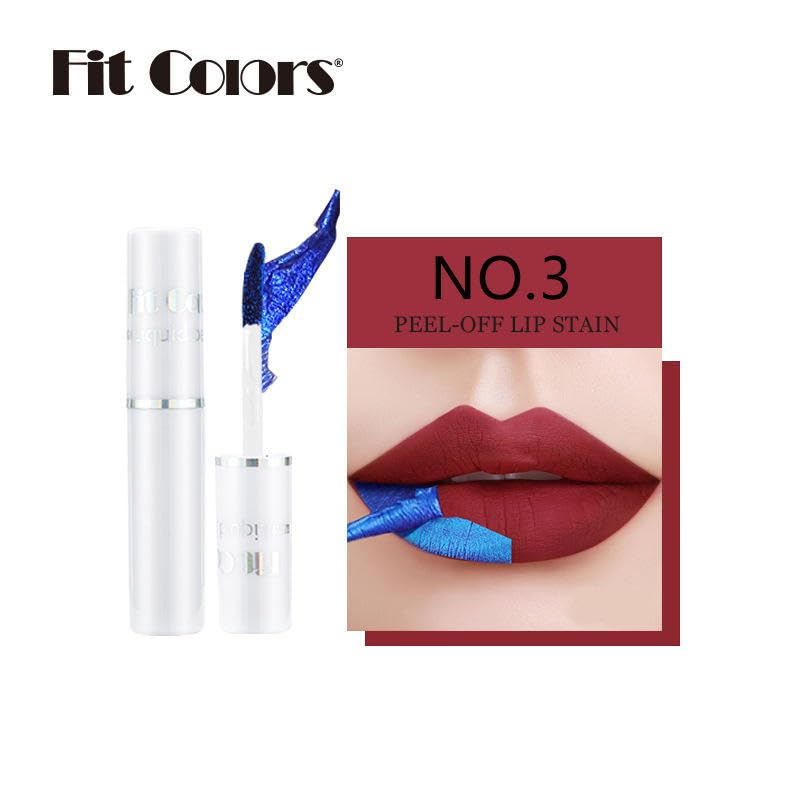 Peel Off Lip Stain – Lápiz labial para tatuaje, de larga duración, resistente al agua (cereza oscura #3)