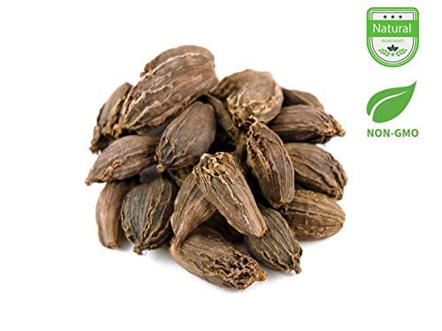 AIVA – Cápsulas de cardamomo negro (Kali Elachi), especias indias enteras naturales, veganas, sin OMG, origen indio, ahumadas, Tsaoko, Cao Guo, Bach