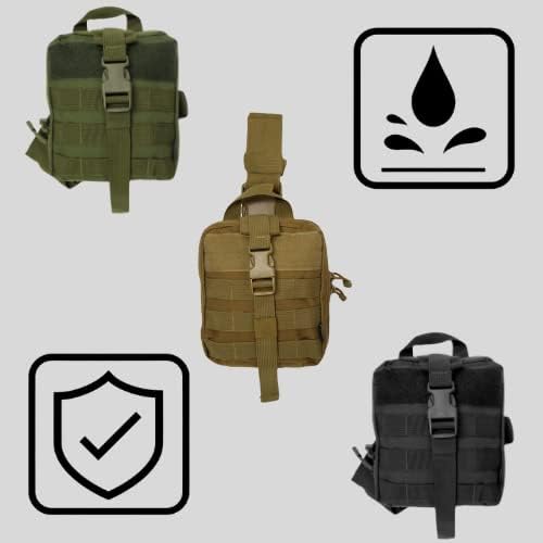 Molle – Bolsa táctica IFAK de pierna caída, estilo militar, equipo médico de primeros auxilios, resistente al agua