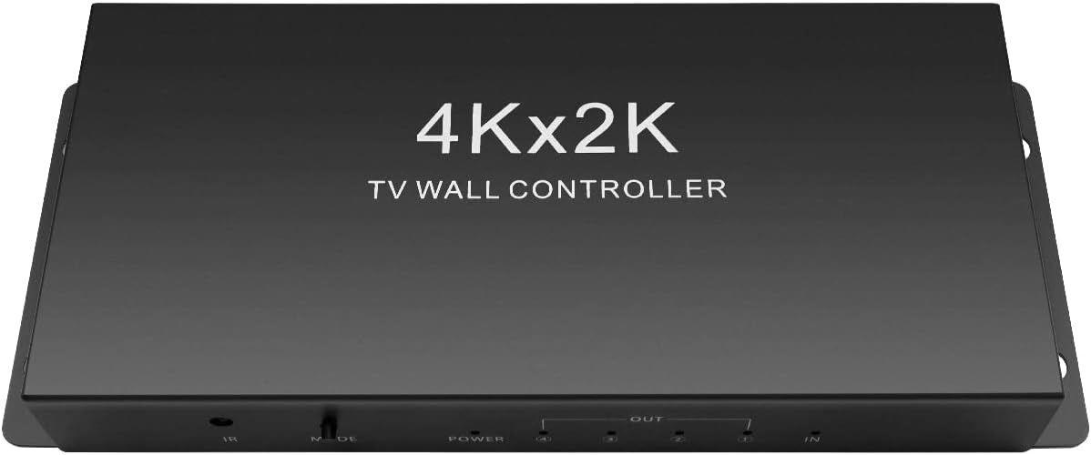 Controlador de pared de video, pantalla HD 4K x 2K, procesador profesional de empalme sin costuras con RS232, entrada HDMI, salida HDMI de 4 vías y