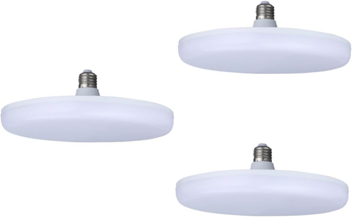 Housoutil Lámpara de techo blanca con platillo volador, lámpara de techo plana, lámpara colgante, farol, luces colgantes blancas, lámpara redonda,