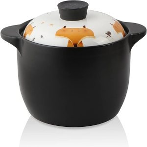 Lotus Blue Cazuela redonda de cerámica negra con patrón de dibujos animados de 5 cuartos de galónolla de barroolla de tierrautensilios de cocina de Lotus Blue Cazuela redonda de cerámica negra con patrón de dibujos animados de 5 cuartos de galónolla de barroolla de tierrautensilios de cocina de