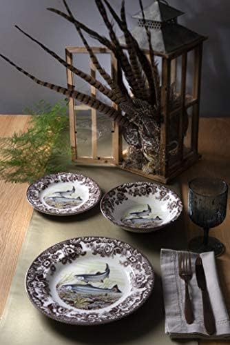 Spode Woodland Ascot – Cuenco para cereales, salmón King, 8 pulgadas, perfecto para avena, ensaladas y postres, fabricado en Inglaterra con loza