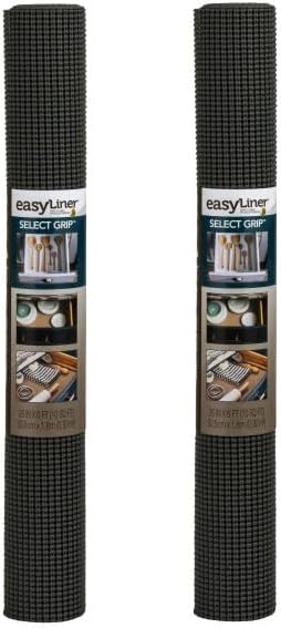 Duck Brand EasyLiner Select Grip – Revestimiento no adhesivo para armarios, cajones, despensa, color gris oscuro, rollo de 20 pulgadas x 6 pies, 2