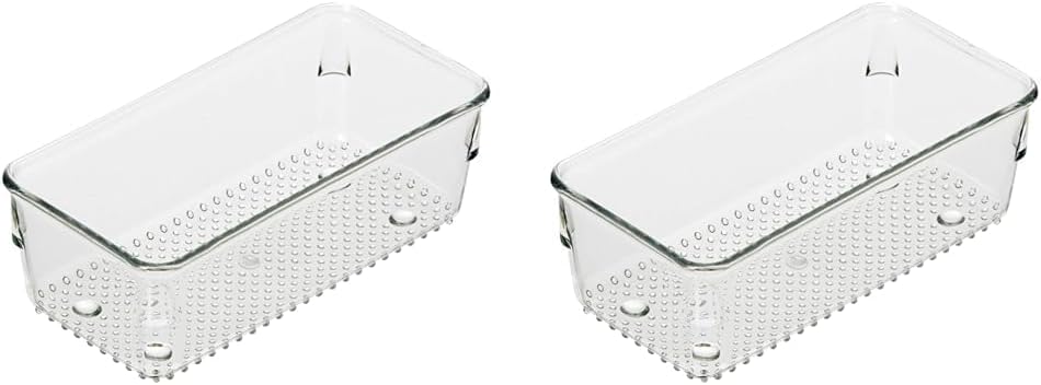 Oggi Organizador de cajones transparente, 3 x 6 pulgadas, ideal para organizar cajones de cocina, oficina, escritorio, cubiertos, utensilios de