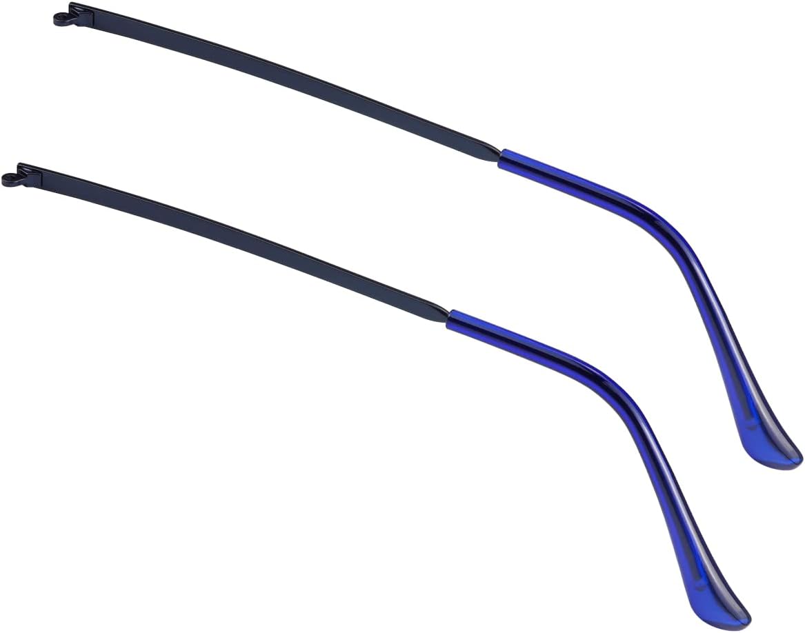 1 par de brazo de repuesto de lentes de metal, reemplazo universal de lentes de sol para lentes de sol de metal fino, lentes de sol (azul)