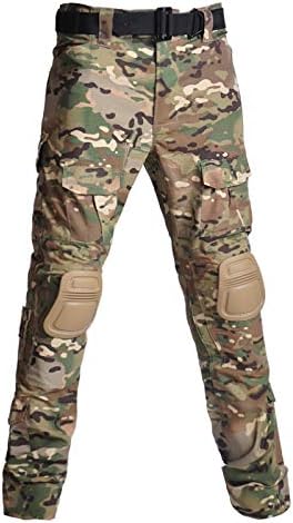 HARGLESMAN Trajes militares tácticos para hombre, manga larga, uniformes Amry, camisa y pantalones de combate con rodilleras