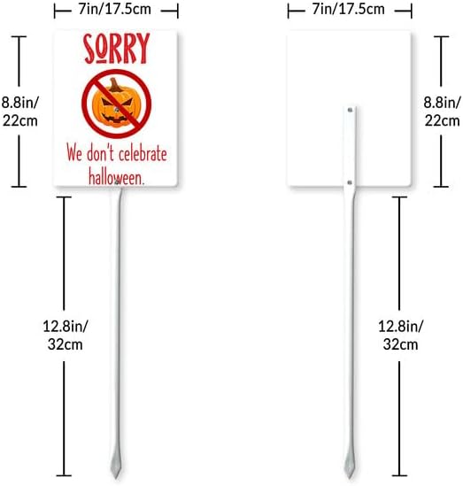 Letreros de Halloween de 7 x 8.8 pulgadas para decoración al aire libre, letrero con estaca para patio con estaca exterior, impermeable, para fiesta