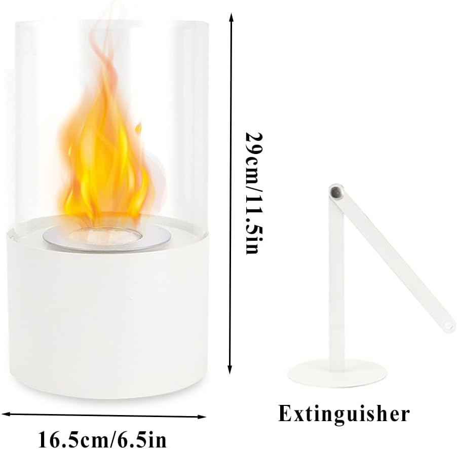 NEWIMAGE Cuenco de fuego de mesa de 6.5 pulgadas de D, chimenea de mesa, chimenea de bioetanol sin ventilación de combustión limpia para interiores