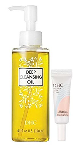 DHC Debe tener, aceite de limpieza profunda mediano, capa de piel de terciopelo mini, aceite de limpieza facial, base de maquillaje, sin fragancia