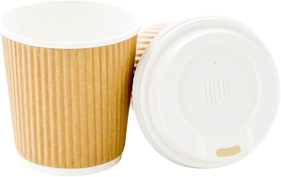 Vasos de café de papel aislado de pared corrugada, 4 oz , 4 onza, Kraft