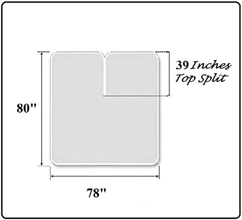 Top Split King – Juego de sábanas para camas ajustables, sábanas para dormir con números, cama King dividida, bolsillo profundo de 39 pulgadas,