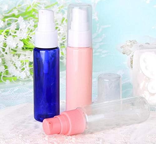 6 botellas vacías recargables de plástico con bomba de loción de 1.0 fl oz1 oz, contenedor portátil de almacenamiento de muestras de maquillaje