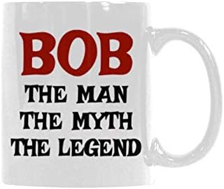 Divertida taza de café de cerámica blanca de 11 onzas Bob The Man The Myth The Legend o tazas de té de oficina para taza divertida de regalo de Bob