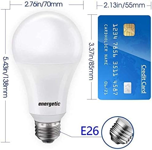 Bombilla LED A 21 súper brillante con 3 niveles 50100150W, 80016002200 lúmenes, 2700K blanco suave, no graduable, base E26, registrada en UL, 2