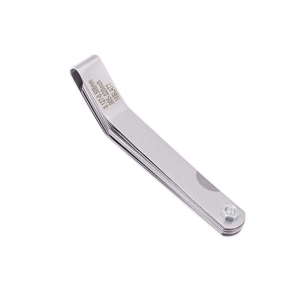 1 unidad de medidor de 16 cuchillas, calibre de acero inoxidable, calibre de espesor, herramienta de medición métrica e imperial de doble marcado,