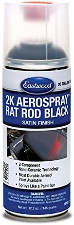 Eastwood Aerosol de acabado negro satinado catalizado 2K para ratas, 12.2 oz