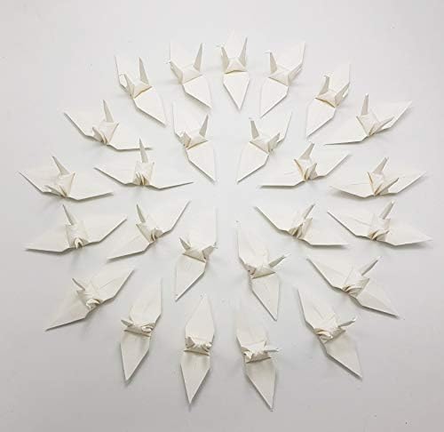 100 grúas de papel de origami, colores marfil, grúas de papel plegadas para bodas, fiestas, cumpleaños, fiestas de niños, telón de fondo, decoración
