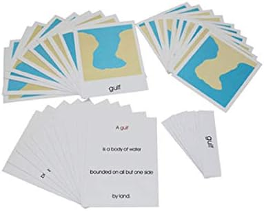 Juego de tarjetas de formas de tierra y agua, materiales Montessori, herramientas educativas, juguetes de aprendizaje preescolar temprano en casa