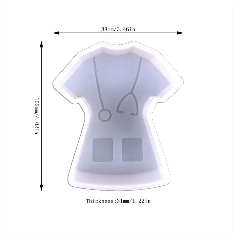 Duawenki Molde de silicona con forma de uniforme de enfermera para hacer jabón, cuentas aromáticas de automóvil, colgante, vela, resina