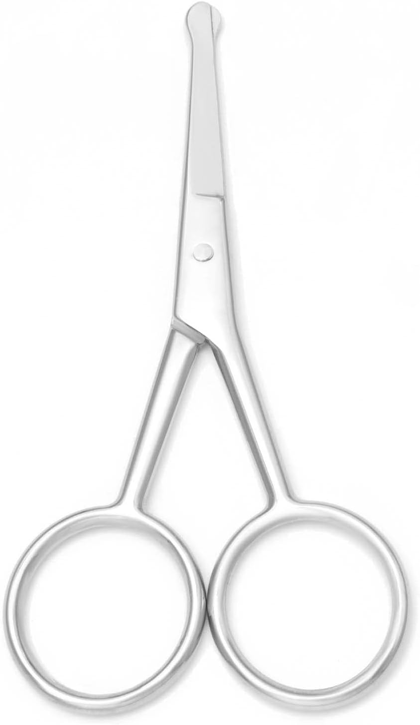 Tijeras de manicura prémium de punta redondeada, multiusos, de acero inoxidable, para cutículas, pedicura, belleza, para uñas, cejas, pestañas, piel