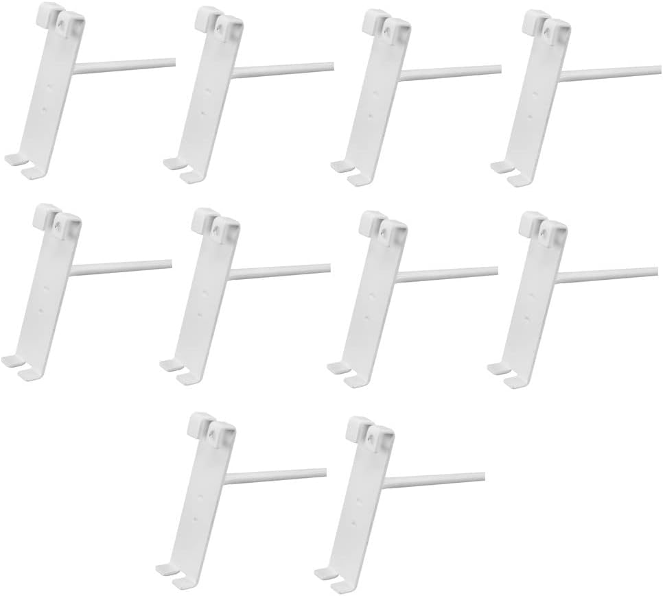 Blanco 4 “de largo GridWall Wire Ganchos de metal Pantalla Rejilla Panel Percha al por menor Set 10 PC