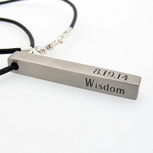 Custom Engraved Sound Wave Pendant Necklace – Heartbeat Bar Pendant – Voice Recording Jewelry for Men