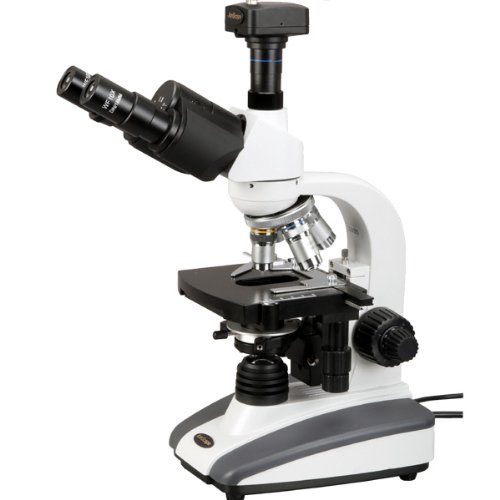 AmScope Microscopio LED de compuesto biológico trinocular 40X-2000X + cámara digital de 1.3MP