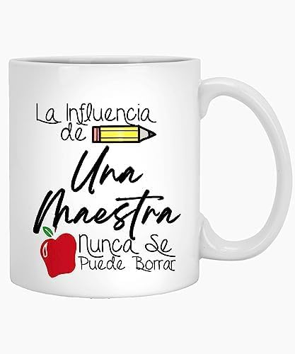 Taza de café Maestra Taza- Taza para Maestra Española Taza Para Maestra 11oz Taza Blanca 071482 606537
