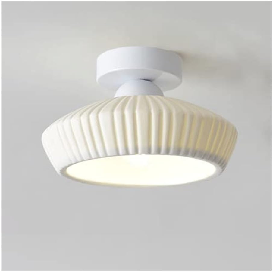 Lámpara de techo retro de estilo rústico con pantalla de cerámica, iluminación moderna cerca del techo para dormitorio, cocina, porche, pasillo,