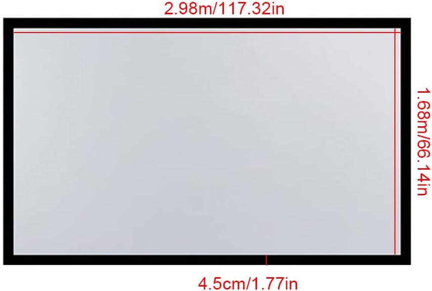 DNYSYSJ Pantalla de proyector de 130 pulgadas para exterioresinteriores, marco fijo de aluminio, pantalla de proyector 169, cine en casa, películas