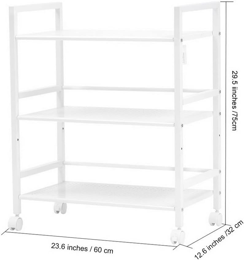 Carrito utilitario rodante de 3 niveles, carrito de isla de cocina con ruedas, carrito de servicio de metal con ruedas, estante de utilidad, estante