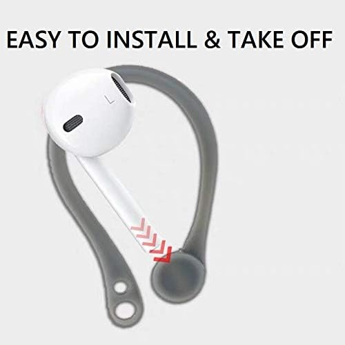 Ganchos para los oídos para AirPods 2 y AirPods 1 anticaídas cómodo ajuste duraderos, para ganchos para auriculares AirPod, color gris
