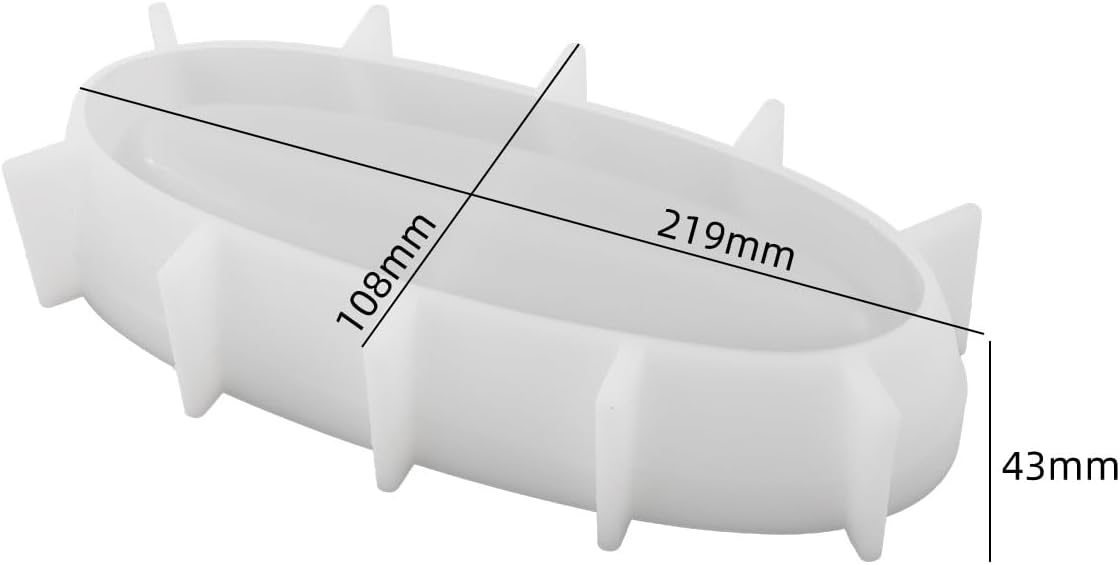 LSLEVA Moldes ovalados para tarros de velas, moldes creativos de silicona para vasos, bandeja de almacenamiento de contenedor de hormigón para