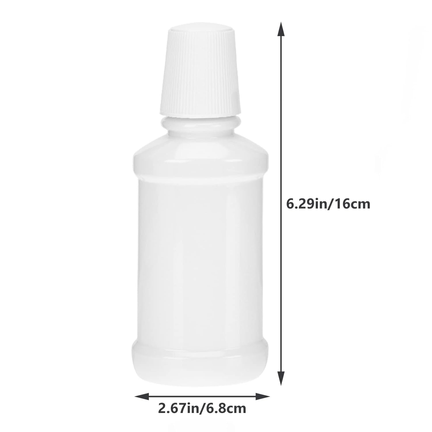 Botella de maquillaje de viaje, 6 botellas vacías de enjuague bucal de plástico, botellas planas vacías de viaje, envases de botellas para viajes al
