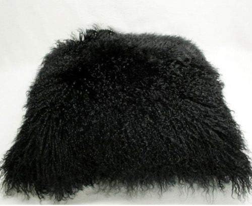 Seek4comfortable Funda de almohada de piel de cordero mongol 100% real, de 18 x 18 pulgadas, funda de almohada decorativa de piel para sala de