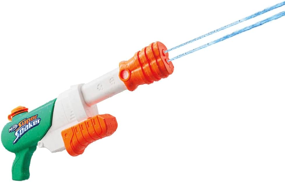 SUPERSOAKER – Blaster de agua Nerf Super Soaker Hydro Frenzy , diversión sin límites 3 en 1, boquilla ajustable, 2 tubos de lanzamiento de agua,
