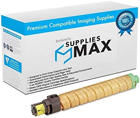 Repuesto compatible para Ricoh Aficio SP-C820DNSP-C821DN Series Cartucho de tóner amarillo (rendimiento de 15000 páginas) (821035)
